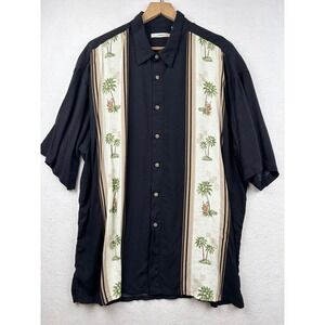 Moda Campia Button Down Shirt Mens XXL Palm Tree Panel Short Sleeve